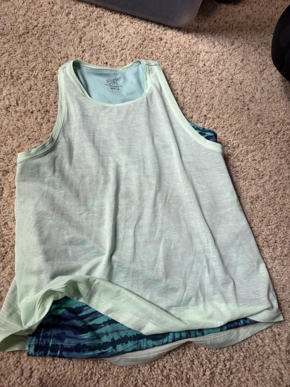 Athleta Light Mint Layered Performance Tank